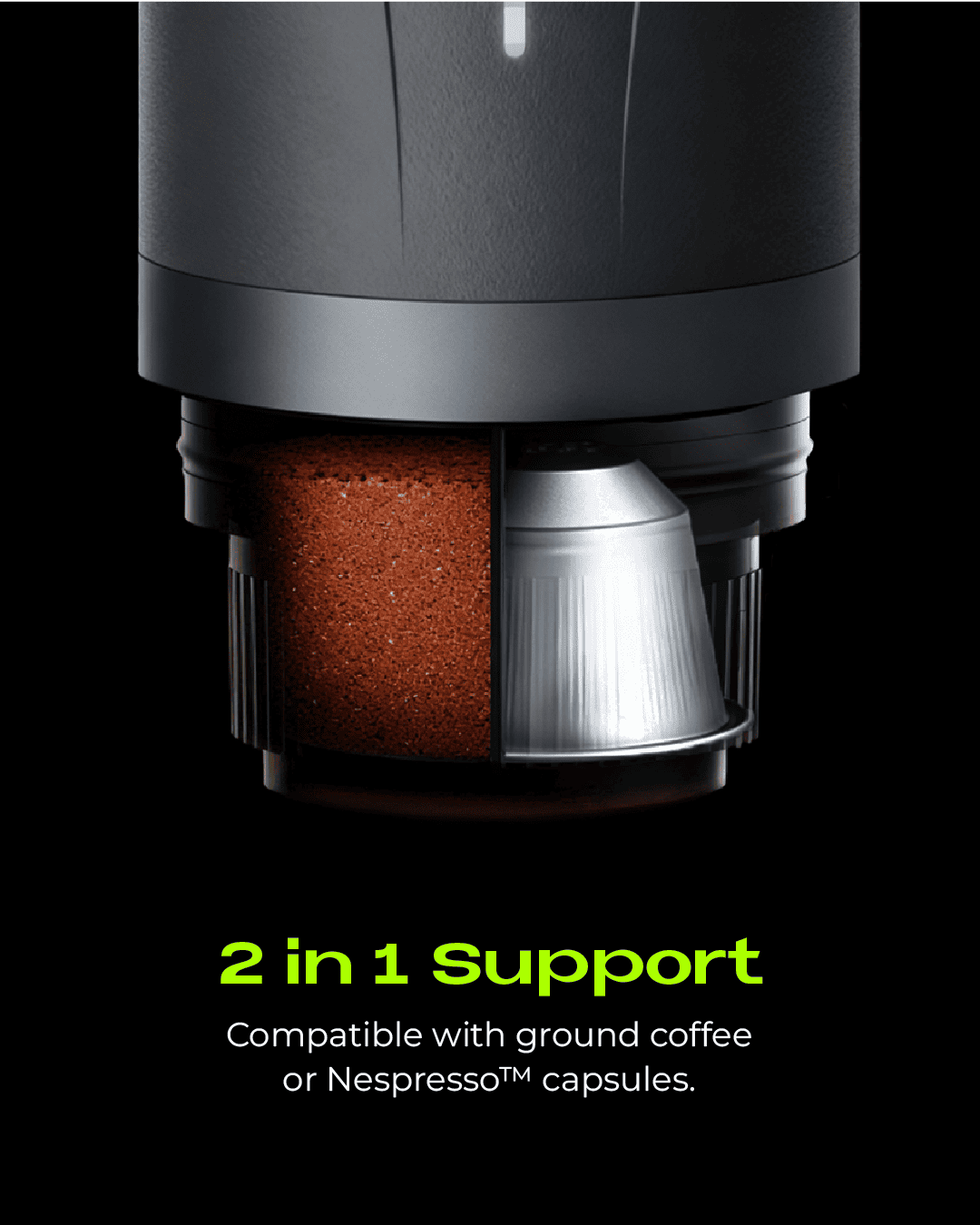 BREWthis Portable Espresso Machine 2 in 1 Coffee Capsule and Ground Coffee Powder