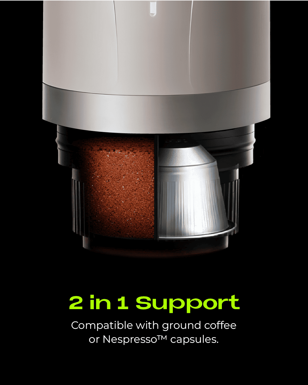 BREWthis Portable Espresso Machine 2 in 1 Coffee Capsule and Ground Coffee Powder